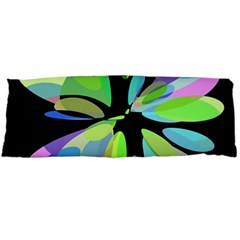 Green Abstract Flower Body Pillow Case (dakimakura) by Valentinaart