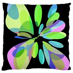 Green Abstract Flower Standard Flano Cushion Case (one Side)