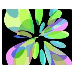 Green Abstract Flower Double Sided Flano Blanket (medium) 