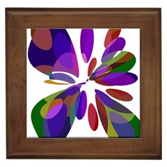 Colorful Abstract Flower Framed Tiles by Valentinaart