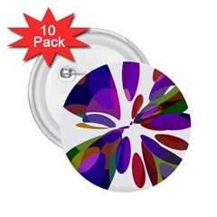 Colorful Abstract Flower 2 25  Buttons (10 Pack) 