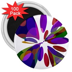 Colorful Abstract Flower 3  Magnets (100 Pack) by Valentinaart