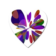 Colorful Abstract Flower Heart Magnet by Valentinaart