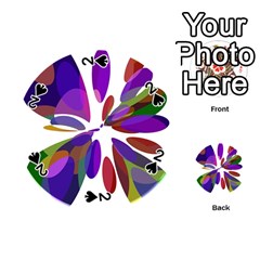 Colorful Abstract Flower Playing Cards 54 (round)  by Valentinaart