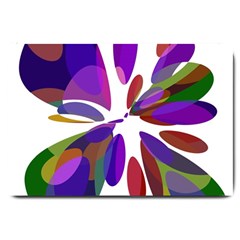 Colorful Abstract Flower Large Doormat  by Valentinaart