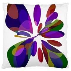 Colorful Abstract Flower Large Flano Cushion Case (one Side)