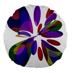 Colorful Abstract Flower Large 18  Premium Flano Round Cushions