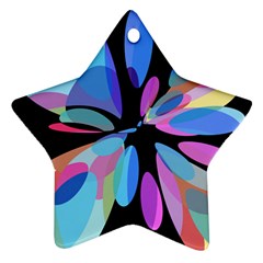 Blue Abstract Flower Ornament (star)  by Valentinaart