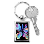 Blue abstract flower Key Chains (Rectangle)  Front