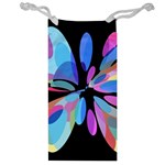 Blue abstract flower Jewelry Bags Front