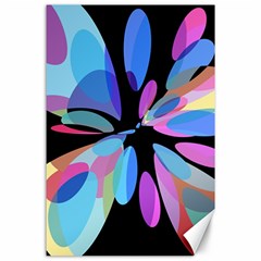 Blue Abstract Flower Canvas 24  X 36  by Valentinaart