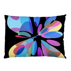 Blue Abstract Flower Pillow Case by Valentinaart