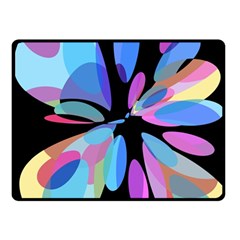 Blue Abstract Flower Fleece Blanket (small) by Valentinaart