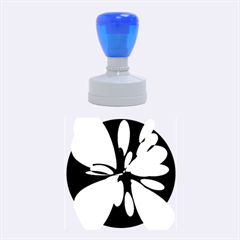 Blue Abstract Flower Rubber Round Stamps (medium)