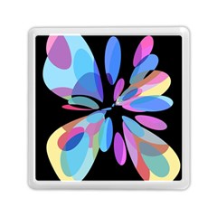 Blue Abstract Flower Memory Card Reader (square) 