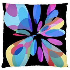 Blue Abstract Flower Large Cushion Case (one Side) by Valentinaart