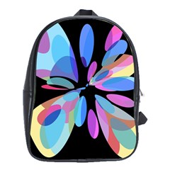 Blue Abstract Flower School Bags (xl)  by Valentinaart