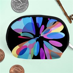 Blue Abstract Flower Accessory Pouches (medium)  by Valentinaart