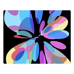 Blue Abstract Flower Double Sided Flano Blanket (large)  by Valentinaart