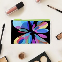 Blue Abstract Flower Cosmetic Bag (xs)