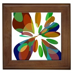 Colorful Abstract Flower Framed Tiles by Valentinaart