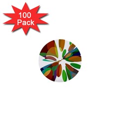 Colorful Abstract Flower 1  Mini Buttons (100 Pack)  by Valentinaart