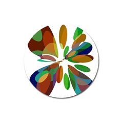 Colorful Abstract Flower Magnet 3  (round) by Valentinaart