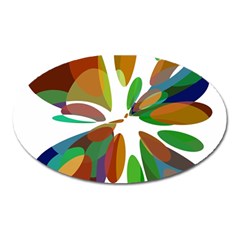 Colorful Abstract Flower Oval Magnet by Valentinaart