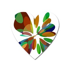 Colorful Abstract Flower Heart Magnet by Valentinaart