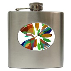 Colorful Abstract Flower Hip Flask (6 Oz)