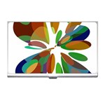 Colorful abstract flower Business Card Holders Front