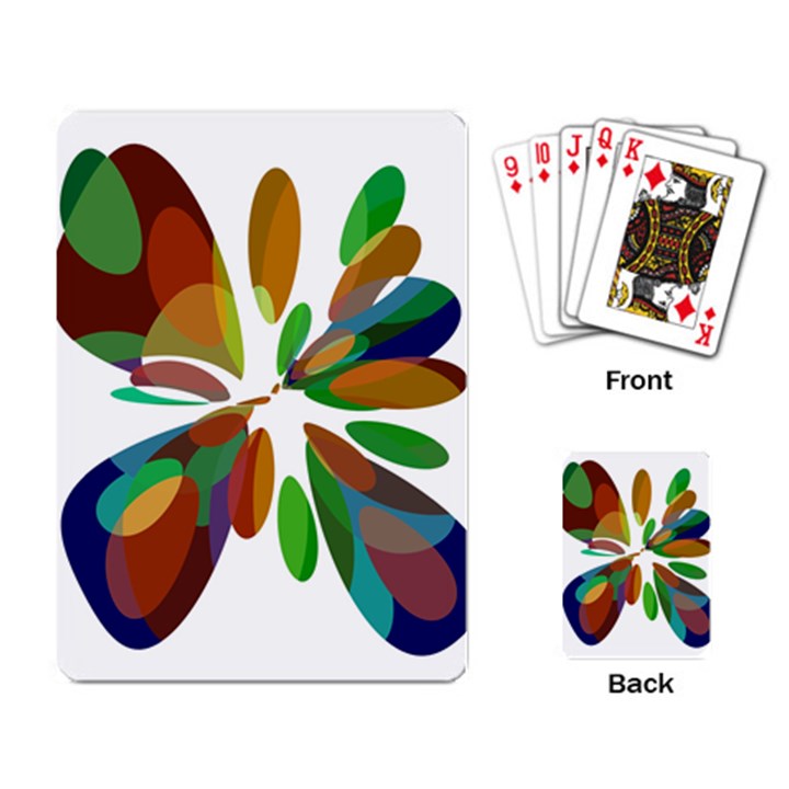 Colorful abstract flower Playing Card