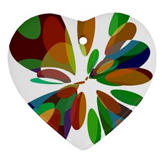 Colorful Abstract Flower Heart Ornament (2 Sides) by Valentinaart