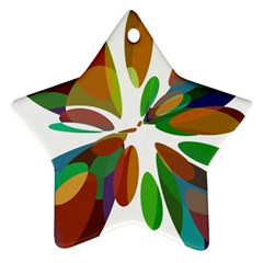 Colorful Abstract Flower Star Ornament (two Sides)  by Valentinaart