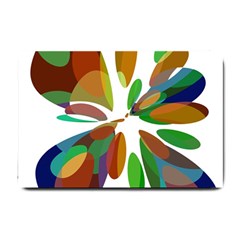 Colorful Abstract Flower Small Doormat  by Valentinaart