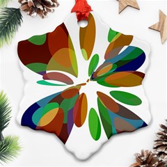 Colorful Abstract Flower Snowflake Ornament (2-side)