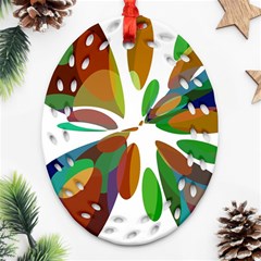 Colorful Abstract Flower Ornament (oval Filigree)  by Valentinaart