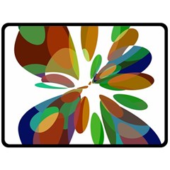 Colorful Abstract Flower Double Sided Fleece Blanket (large) 