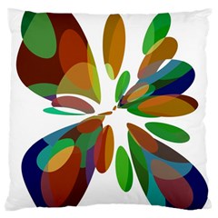 Colorful Abstract Flower Large Flano Cushion Case (two Sides)