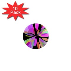 Pink Abstract Flower 1  Mini Magnet (10 Pack)  by Valentinaart