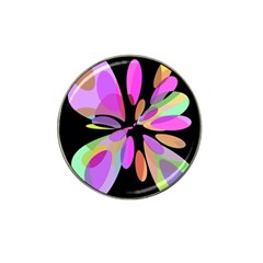 Pink Abstract Flower Hat Clip Ball Marker by Valentinaart