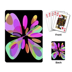 Pink Abstract Flower Playing Card by Valentinaart