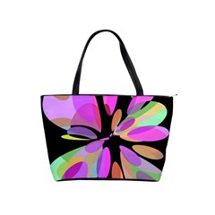 Pink Abstract Flower Shoulder Handbags by Valentinaart