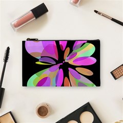 Pink Abstract Flower Cosmetic Bag (small)  by Valentinaart