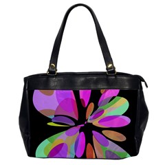 Pink Abstract Flower Office Handbags by Valentinaart