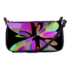 Pink Abstract Flower Shoulder Clutch Bags by Valentinaart