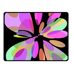 Pink Abstract Flower Fleece Blanket (small) by Valentinaart