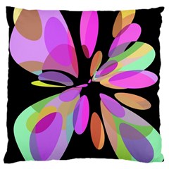 Pink Abstract Flower Large Cushion Case (one Side) by Valentinaart