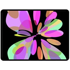 Pink Abstract Flower Double Sided Fleece Blanket (large) 