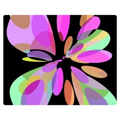 Pink Abstract Flower Double Sided Flano Blanket (medium) 